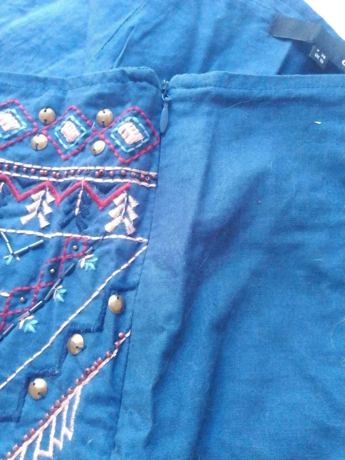 Mooie etnische bohemische geborduurde rok maat 38 – photo 5